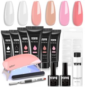 Poly Gel Nail Kit, Poly Nail Gel Kit With UV Lamp For Beginners With Everything, Gel Extension Nail Kit With Slip Solution (Option: W13535312)