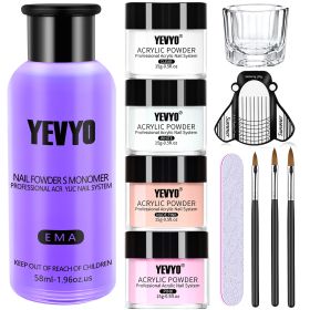 Acrylic Nail Kit, Acrylic Powder And Liquid Set, With Clear, Nude, Pink, White Nail Powder And Monomer, Professional Acrylic Nail Brush Nail Form (Option: W13549619)