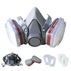 7in1 Half Face Gas Mask Facepiece Spray Painting Respirator Reusable Safety Suit For 6200 With Filter Chemical And Other Work Protection (Option: Half Face Mask)