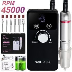 Mobile Drill Portable Nail Mobile Drill For Professional Manicure And Pedicure, Precision Electric Nail Tool For Smooth Nail Shaping And Polishin (Option: Black)