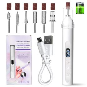 Electric Nail Drill With Drill Bit And Sanding Belt - Cordless Professional Nail Polish For Nail And Foot Care, Portable Nail Drill Machine Kit F (Option: White)