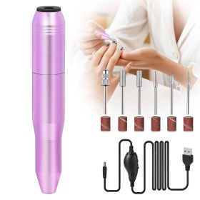Professional Portable Electric Nail Drill,Manicure Pedicure With Nail Drill Bits (Option: Rose gold)