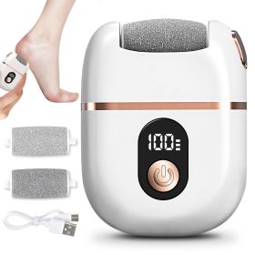 New Electric Callus Remover For Feet, Portable Rechargeable Foot Repair And Grinding Device With Digital Display, Heel Polisher File For Men Wome (Option: White)